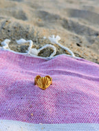 Bague acier inoxydable doré coquillages coquille saint jacques océan mer ondres plage sud landes