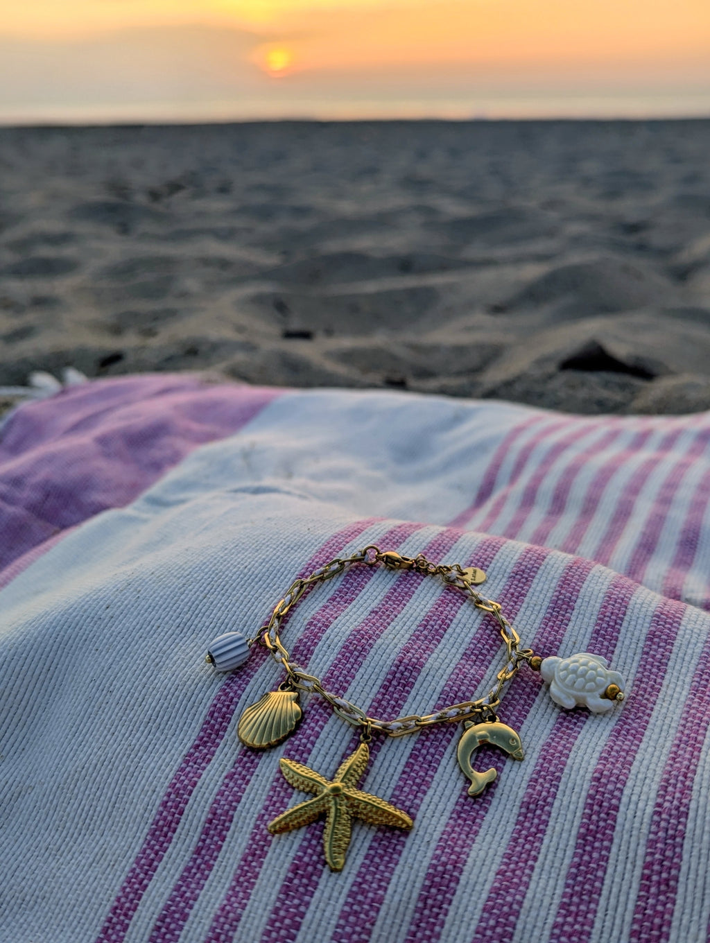 Bracelet acier inoxydable étoile de mer breloques dauphin tortue bracelet tendance femme mode sud landes ondres