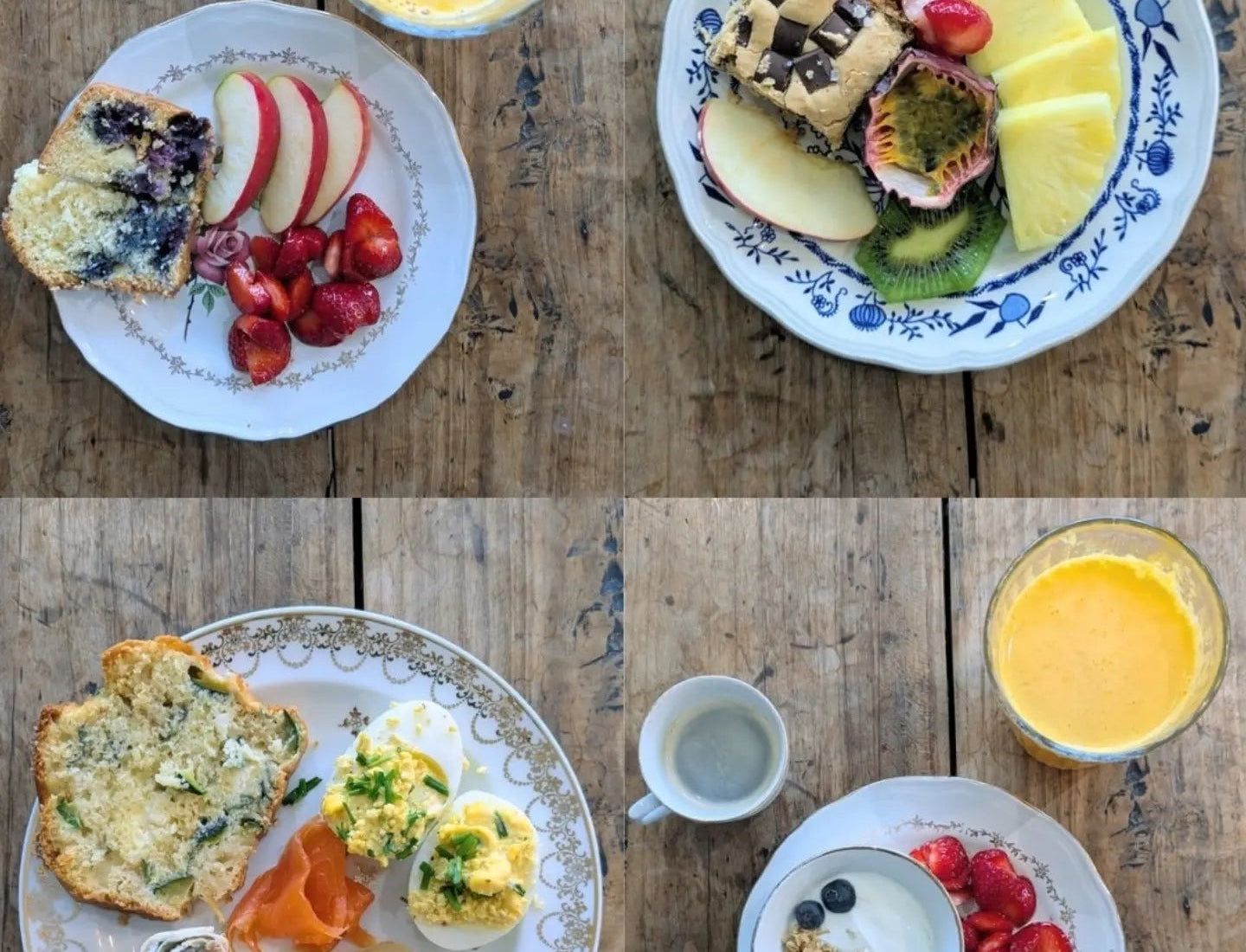 Assiettes de notre Brunch fait maison. Tout est frais.