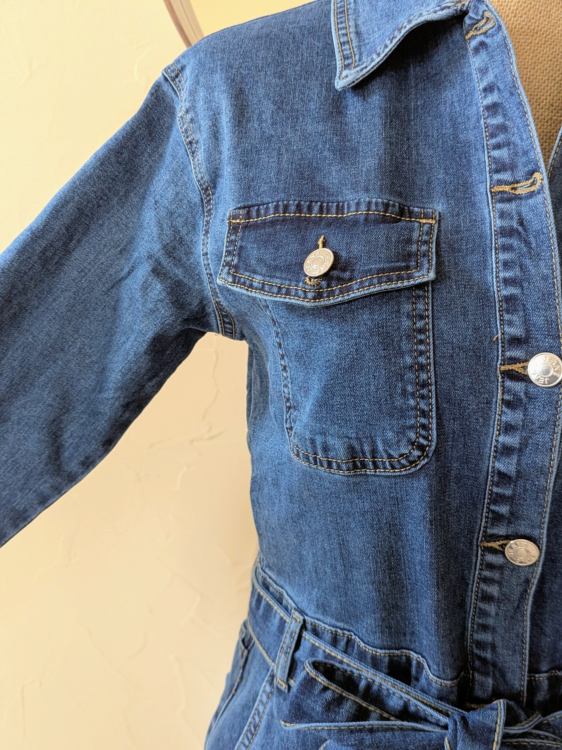 combinaison en jeans agréable à porter taille marquée élastique mode femme sud landes ondres labenne