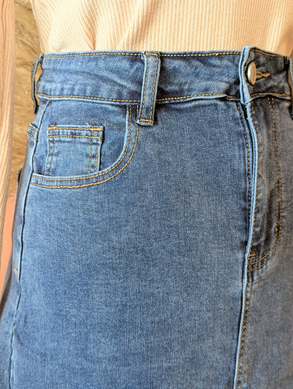 Jupe Longue Jeans avec une fente devant  mode femme ondres sud landes