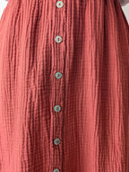 Jupe Longue Gaze de Coton Terracotta pour femme pulpeuse Curvy grande taille mode boutique sud landes Ondres Hossegor 