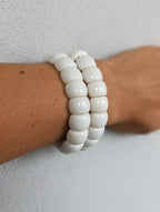 Bracelet Bianca - Bracelet Blanc Elastique