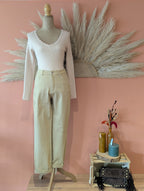 Jeans Paul - Jeans Taille Haute Beige