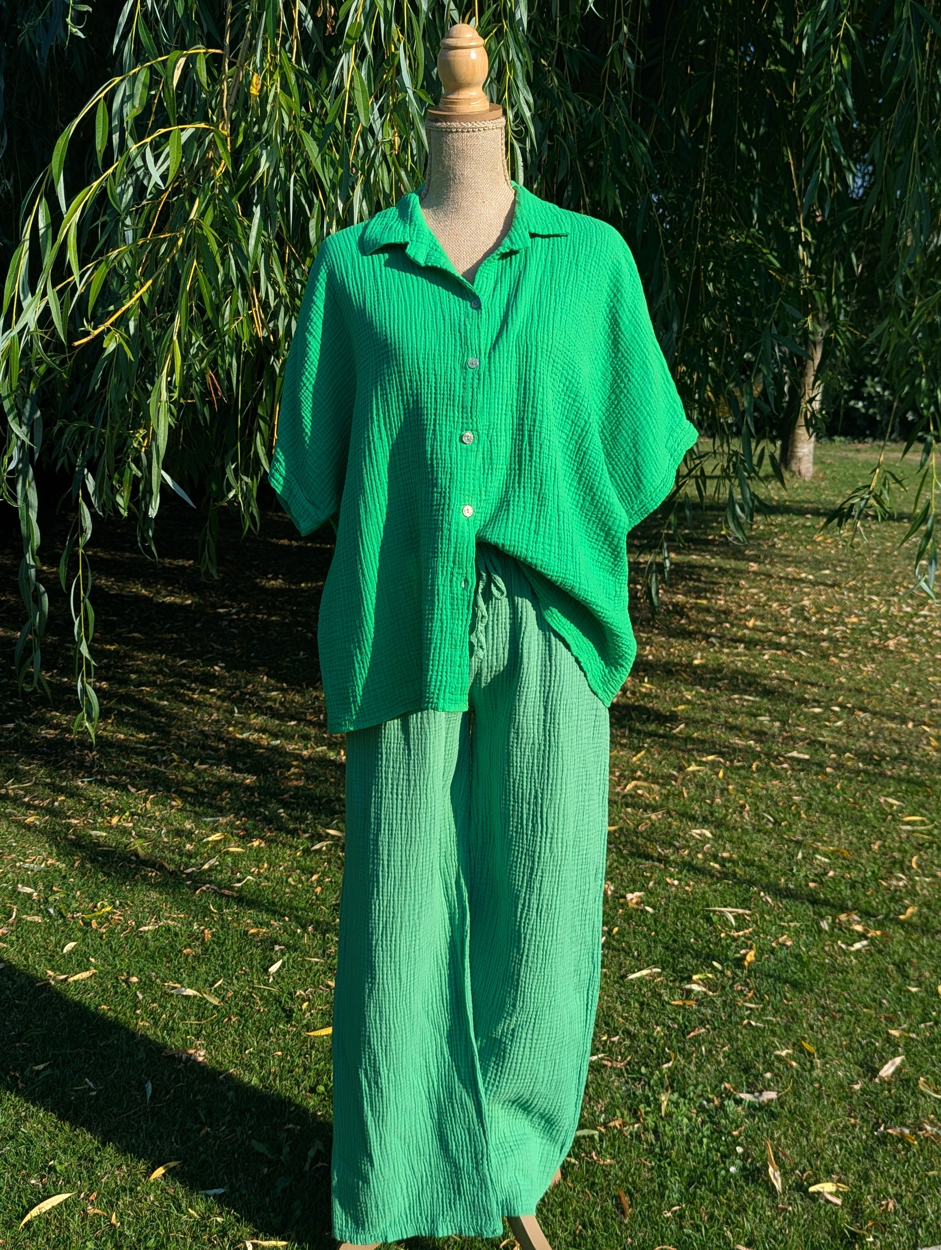 Pantalon Lola - Gaze de Coton Vert