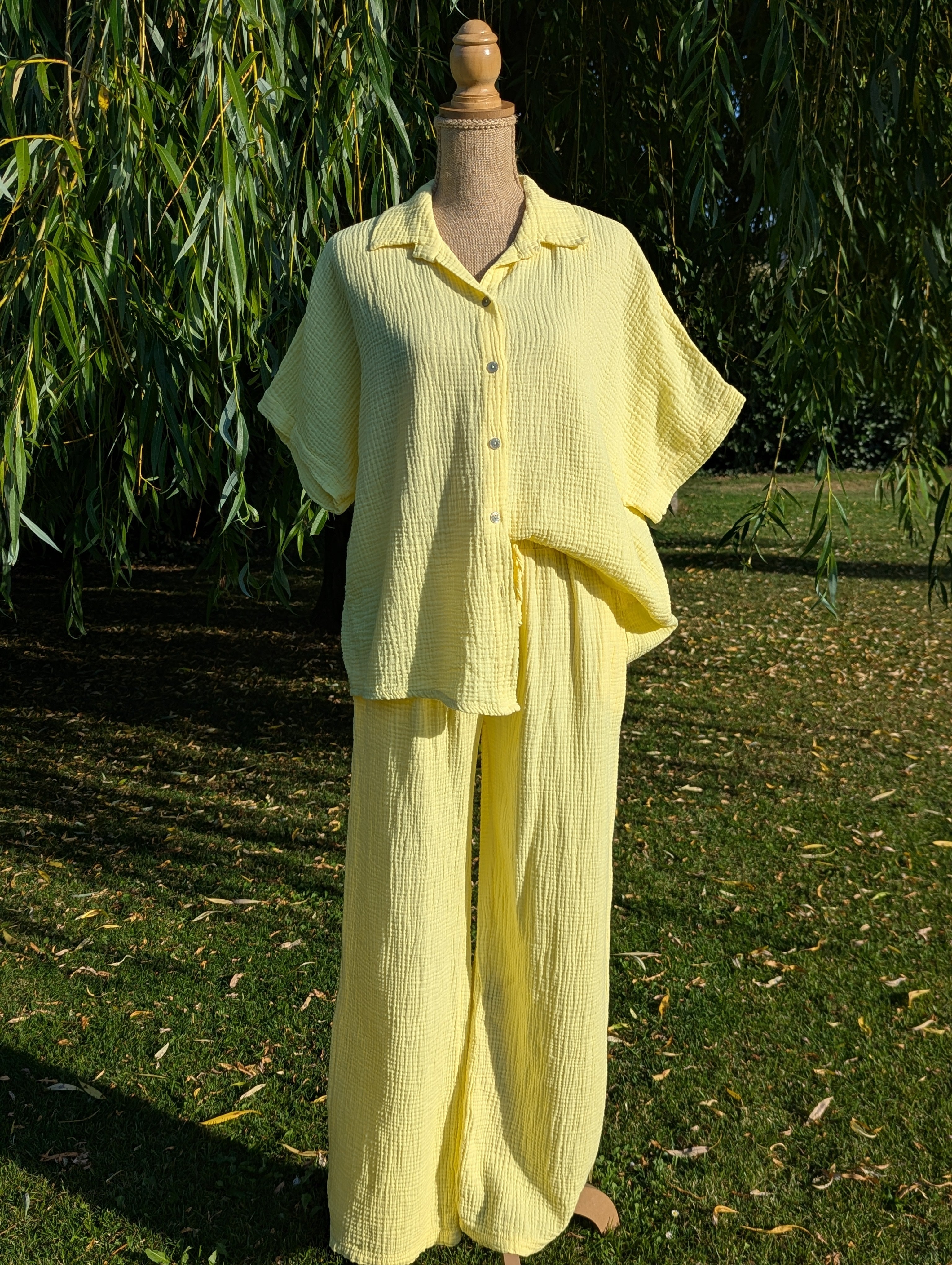 Chemise Lola - Gaze de Coton Jaune