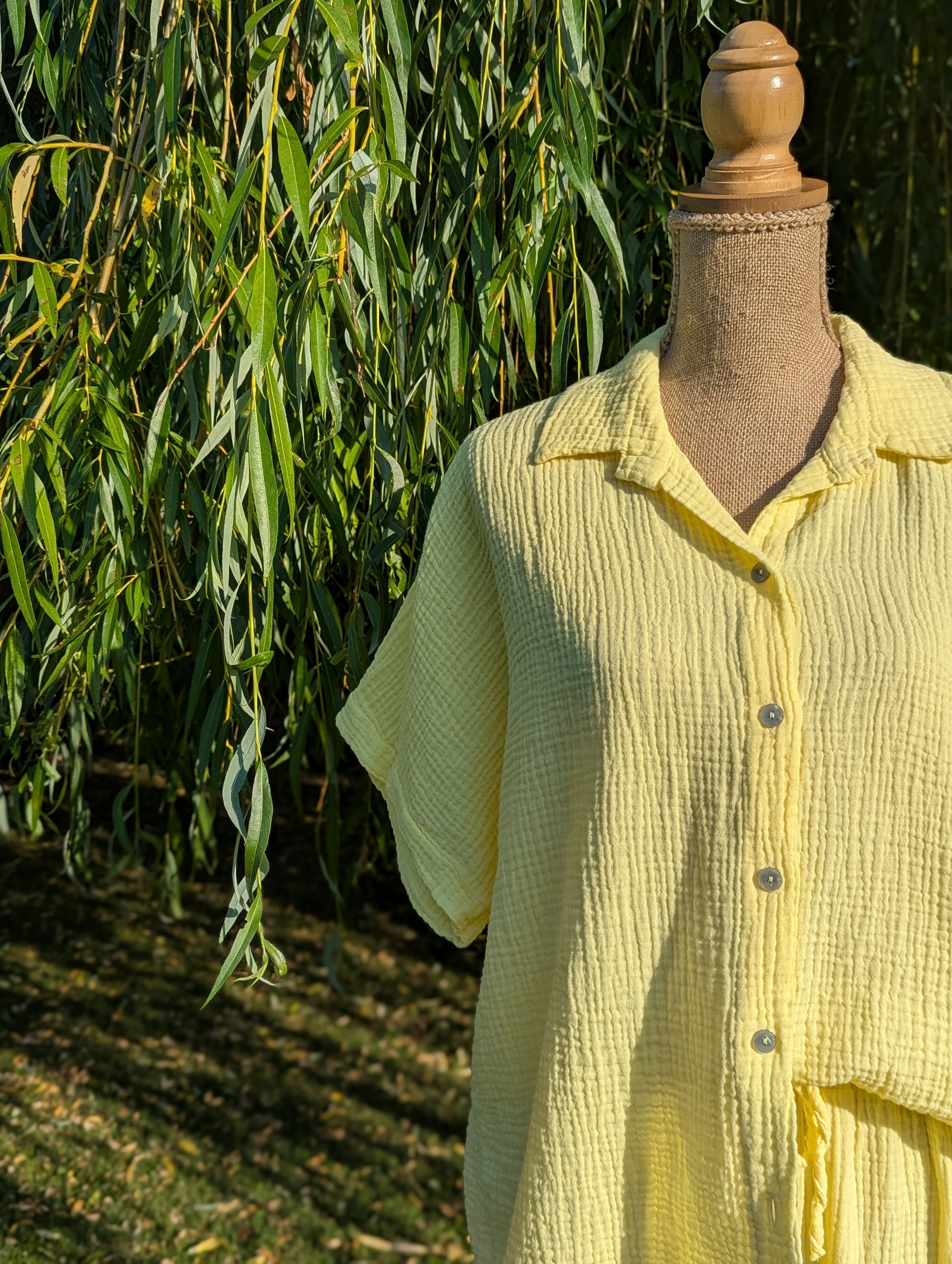Chemise Lola - Gaze de Coton Jaune