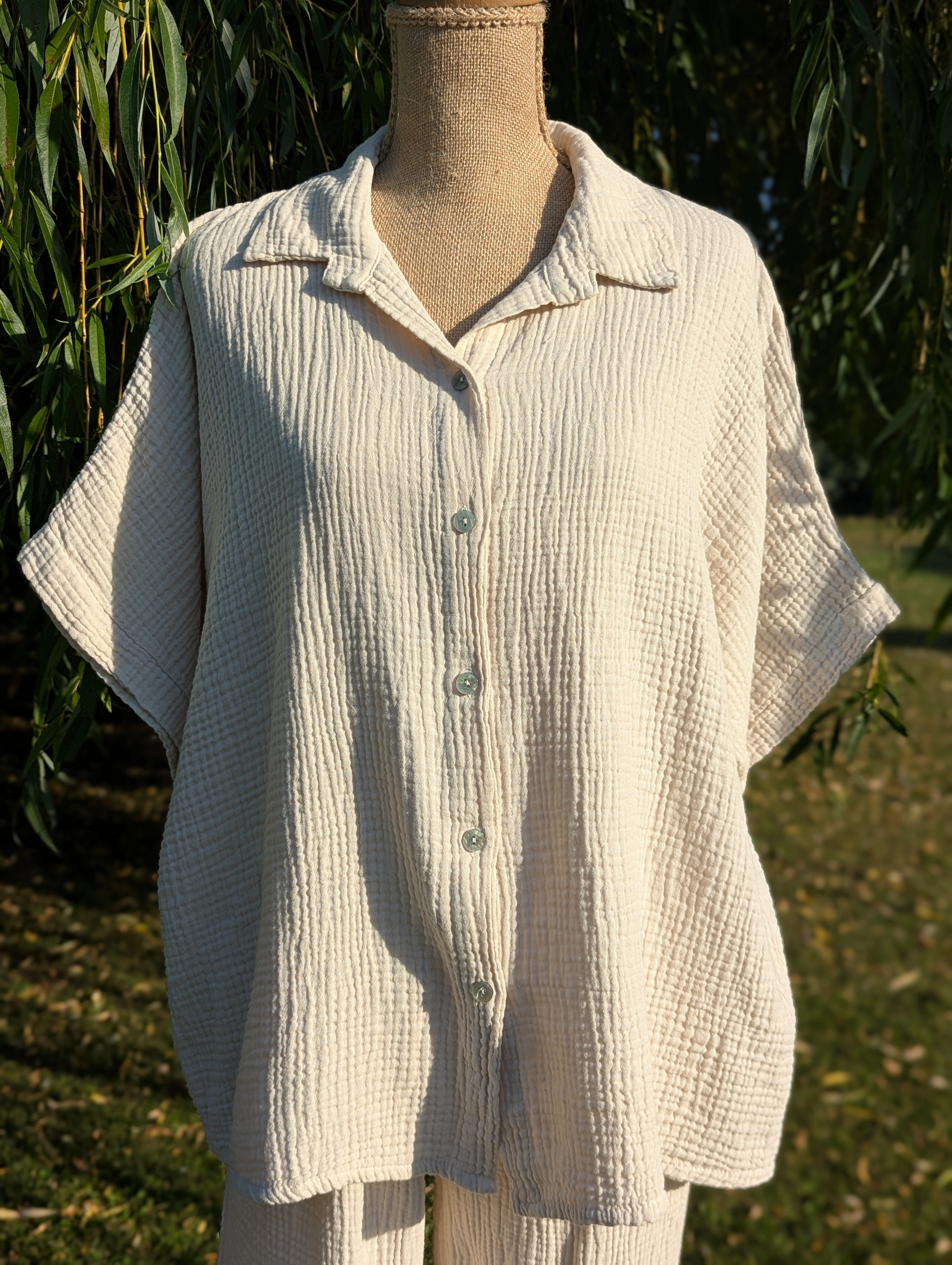 Chemise Lola - Gaze de Coton Beige