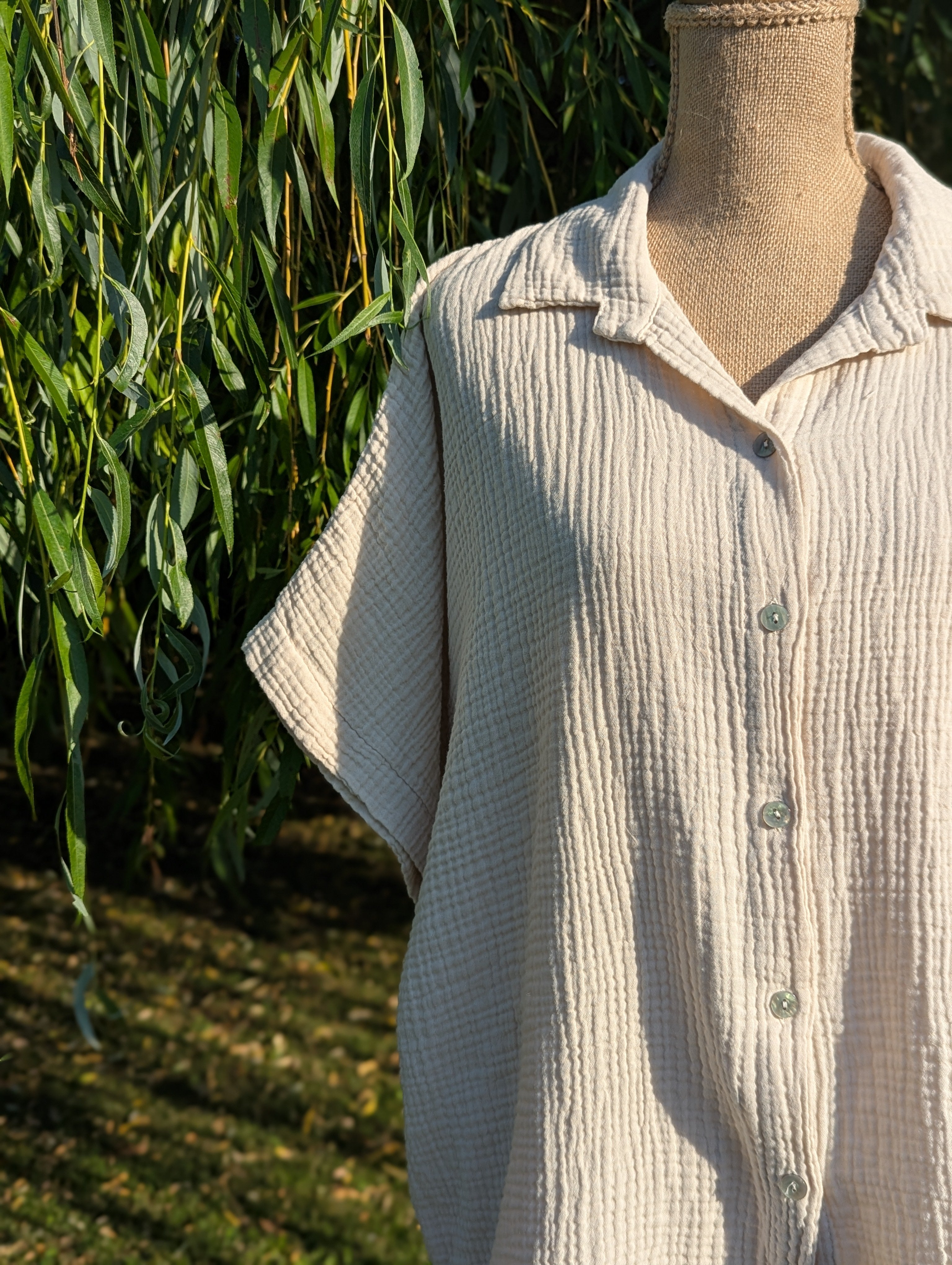 Chemise Lola - Gaze de Coton Beige
