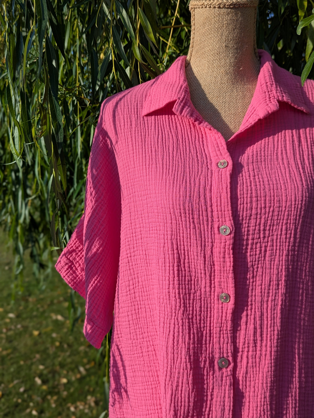 Chemise Lola - Gaze de Coton Fuchsia