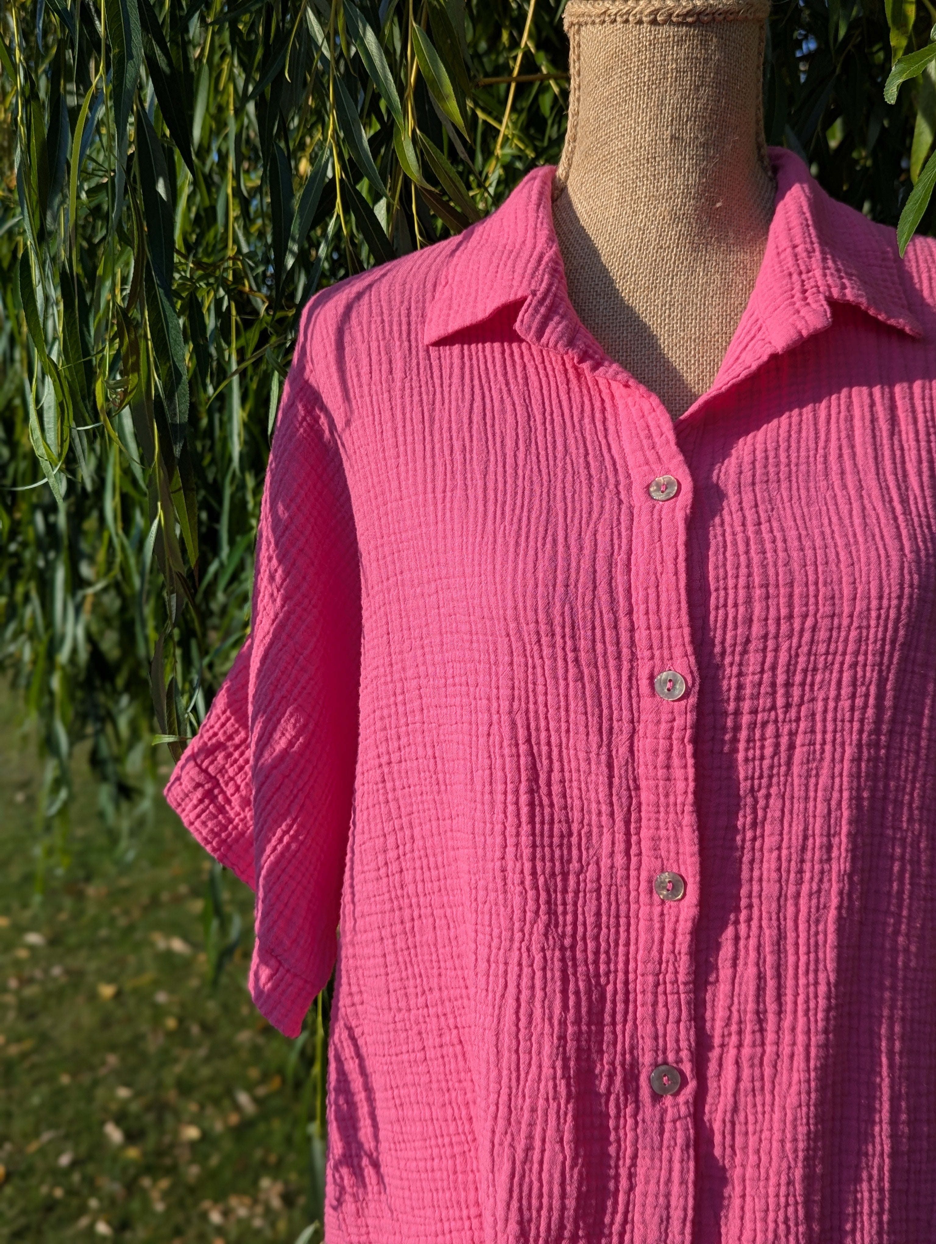 Chemise Lola - Gaze de Coton Fuchsia