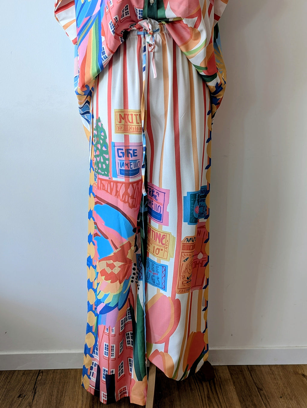 Ensemble Fluide Perroquet  Bahia Tropic Chemise et Pantalon fluide palmier Imprimé coloré pour femme mode Ondres sud landes Seignanx