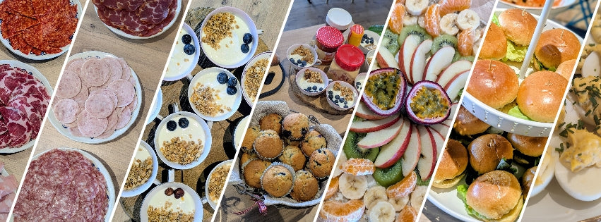 Plat du brunch fait maison sucré et salé sous forme de buffet