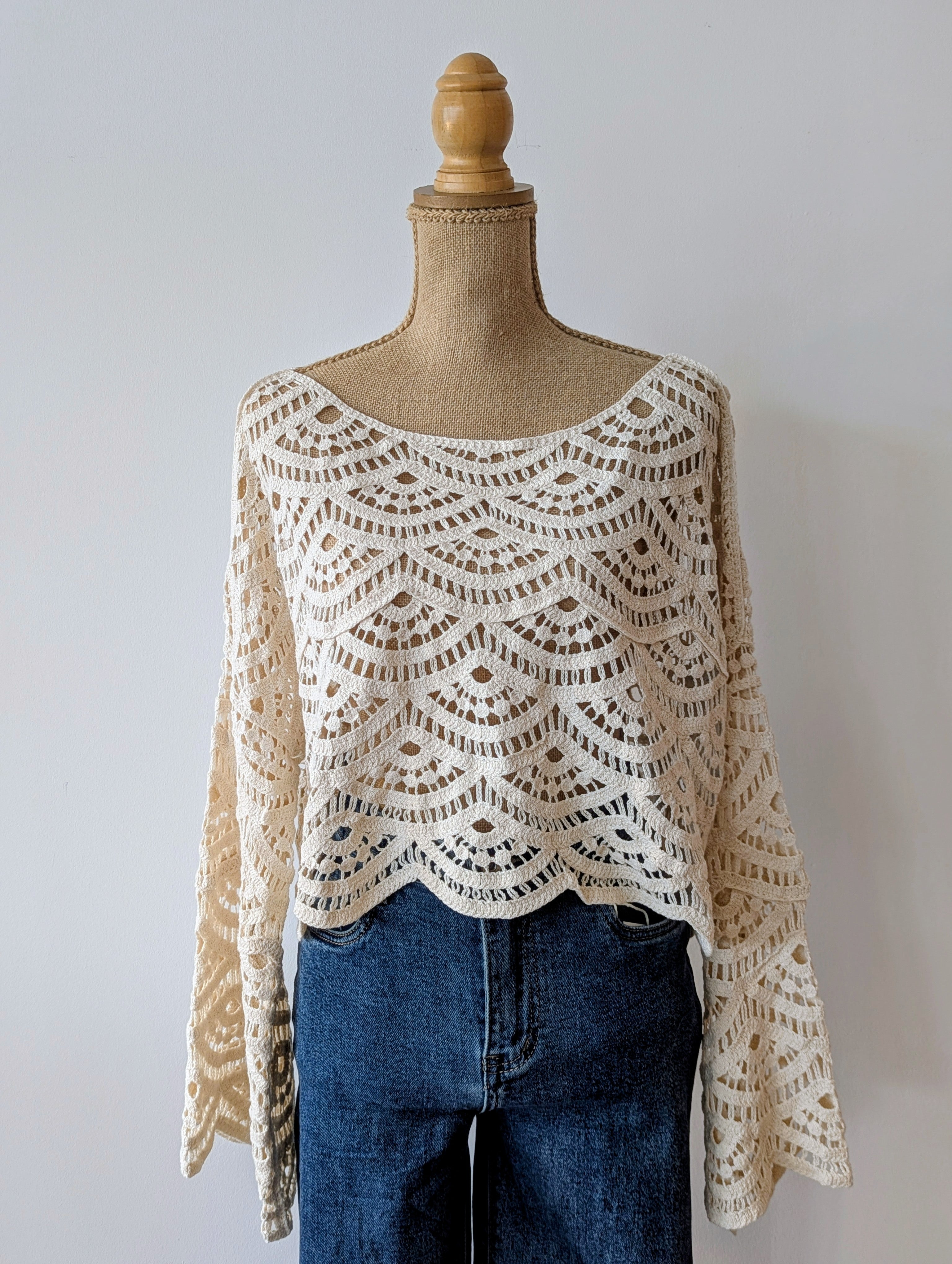 Top Lola en crochet tendance bohème tarnos ondres bayonne