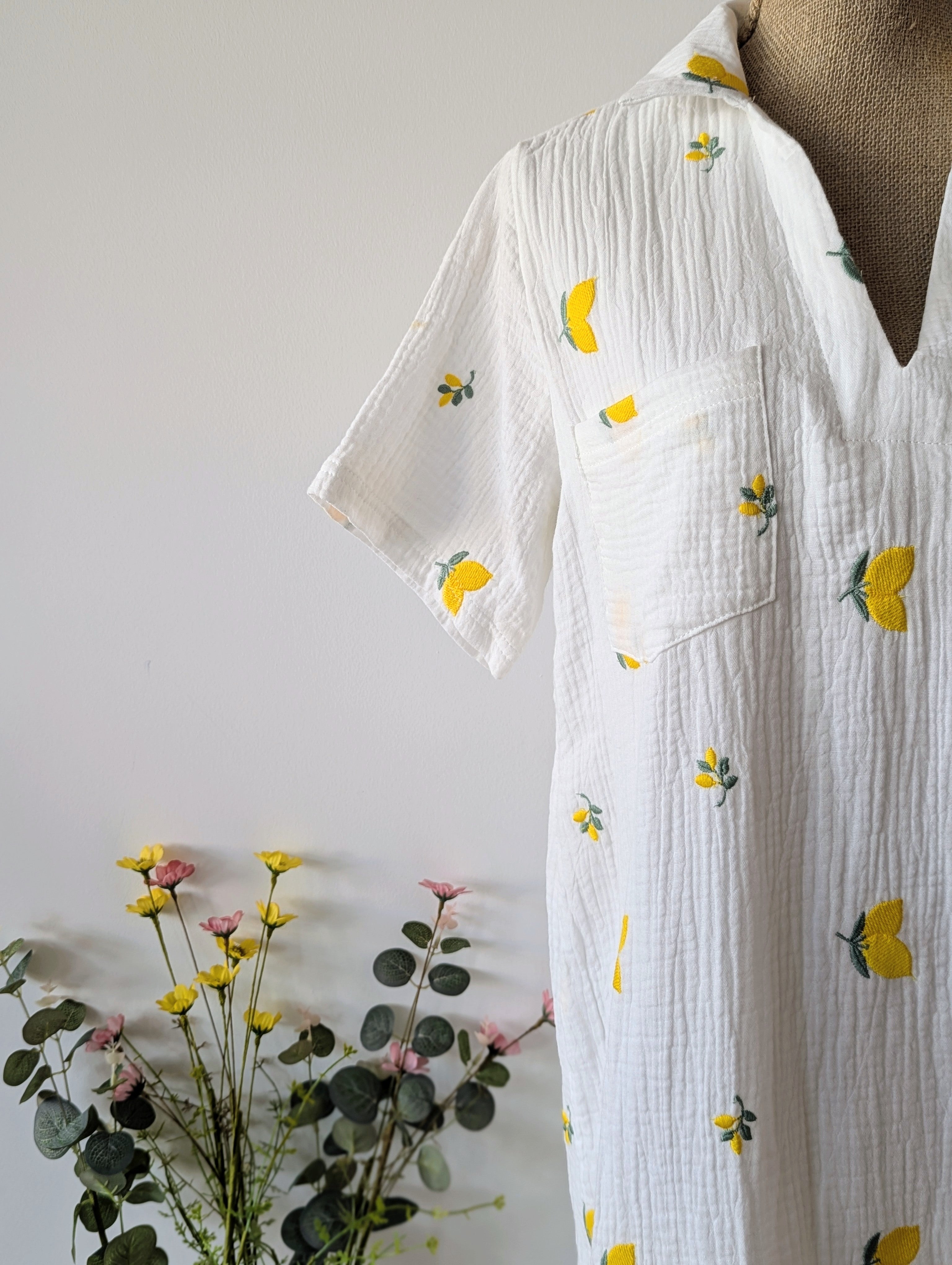 Robe Gaz de Coton Citrons