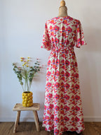 Robe Longue Fleurie Taille Elastique Femme