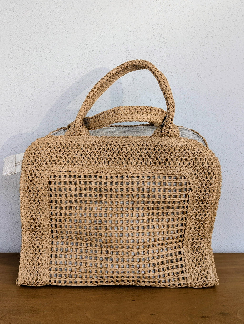sac à main maille papier camel pour la plage, summer vibes été, sac pour soirée cérémonies mode femme sud landes Ondres
