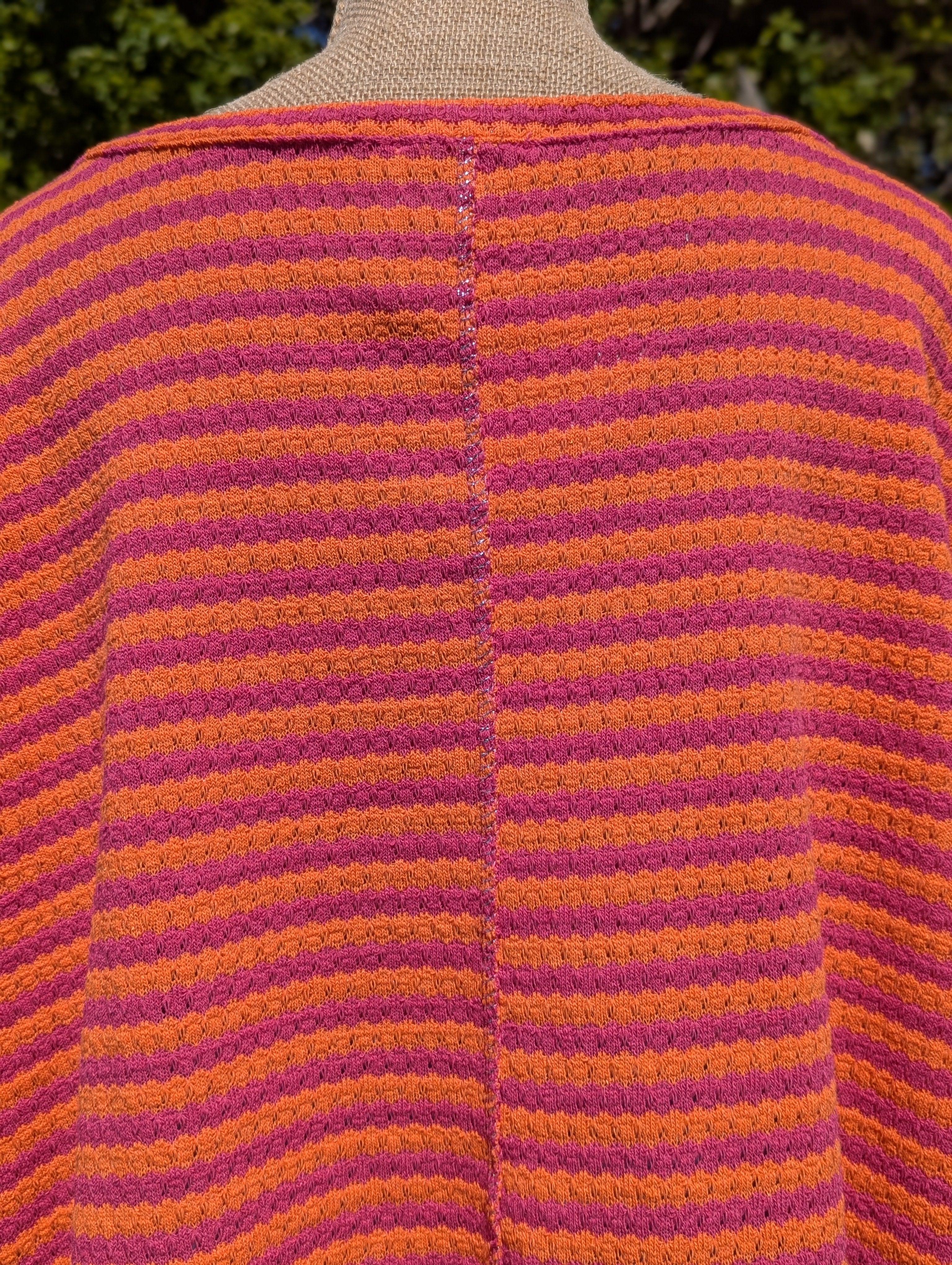 Top Laura - Top Maille Orange Fuchsia